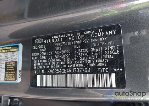 2024 Hyundai Palisade Limited z USA, uszkodzony, nr VIN KM8R54GE4RU737799